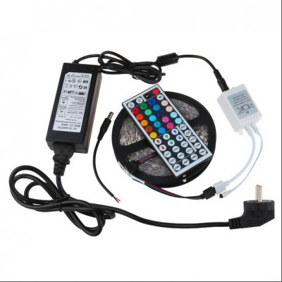 RGB IP65 led strip light tape 5m SMD 5050 dc 12V Power adapter 44keys controller Ribbon Lighting kit with ROHS/CE