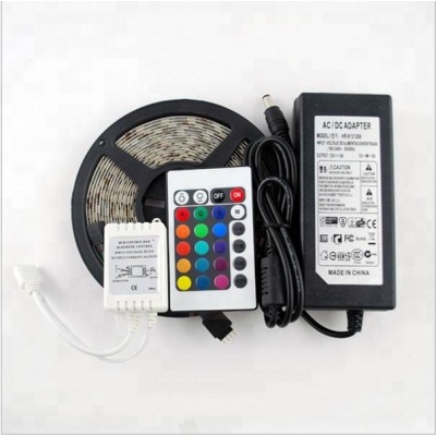 Factory price 24keys Remote and Controller Cheap 5m 12v SMD 5050 RGB Flexible LED Light Strip Kits